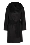 Max Mara Studio Newmang Wool Coat In Black