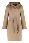 Max Mara Studio Newmang Wool Coat In Brown