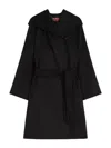 Max Mara Newmang Wool Hooded Coat In Black