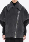 Max Mara New Manto Virgin Wool-blend Cape In Gray
