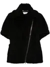 Max Mara Wool-alpaca Teddy Biker Jacket In 黑色