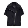Max Mara Newmanto1 Biker Cape In Black Teddy In Black