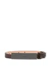 Max Mara Adjustable Length Rectangular Buckle Belts In Brown
