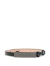 Max Mara Adjustable Leather Belt With Logo Buckle