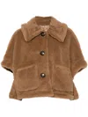 Max Mara Newtzero Virgin Wool-blend Cape In Brown