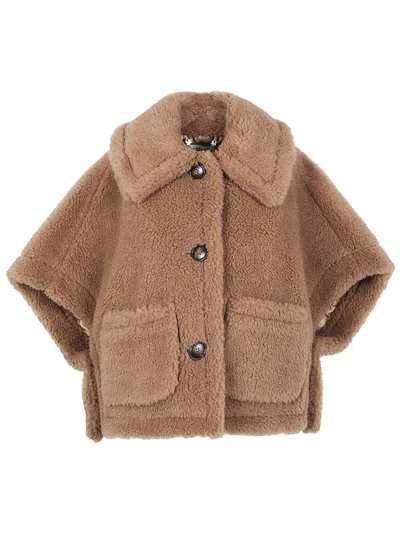 Max Mara "newterzo" Cape Clothing In Brown