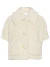 Max Mara Elegant White Teddy Cape In White