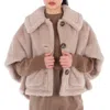 Max Mara Sand-coloured Cape In And Teddy In Neutral