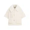 Max Mara Elegant White Teddy Cape In White