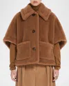 Max Mara Newtzero Virgin Wool-blend Cape In Camel