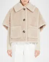 Max Mara Newtzero Virgin Wool-blend Cape In Sand