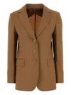 Max Mara Studio Camel Wool Blend Nice Blazer In Brown