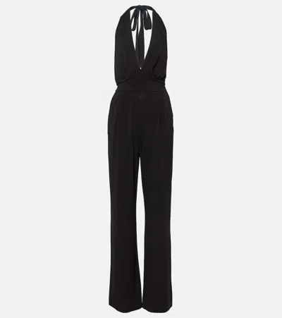 Max Mara Nice Halterneck Jersey Jumpsuit In Black