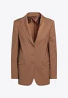 Max Mara Studio Single-breasted Jacket In Hazelnut Colour In Brown