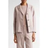 Max Mara Nicole Linen Blend Crop Blazer In Pink