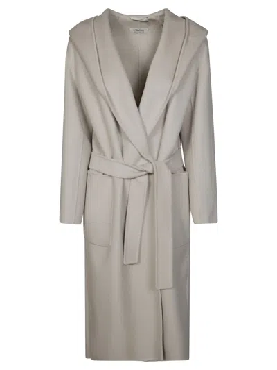 Max Mara Nicolo Coat Hood In Gray
