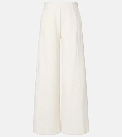 Max Mara Nigella Jersey Wide-leg Pants In White
