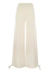 Max Mara White Stretch Knit Marzia Straight Trousers In White