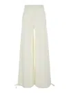Max Mara 'nigeria' White Pants With Elastic Waist And Wide Leg In Wool Woman