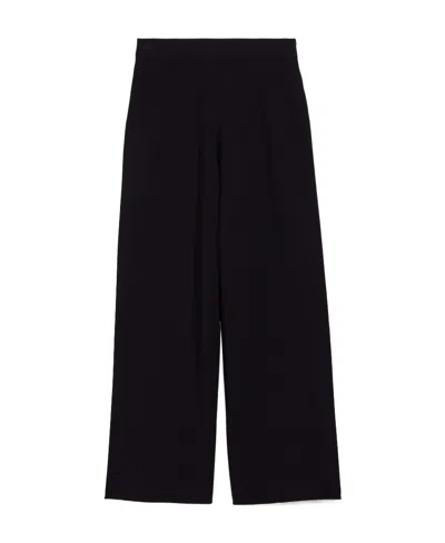 Max Mara Nine-cent Long Casual Pants In Black