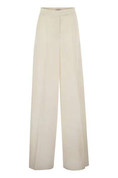 Max Mara Ninfa - Wool Gabardine Trousers In White