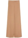 Max Mara Wool Nine Cents Casual Trousers In Brown