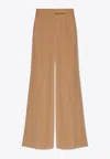 Max Mara Ninfa Gabardine Wool Pants In Brown