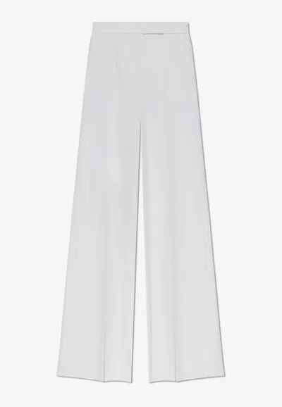 Max Mara Ninfa Gabardine Wool Pants In White
