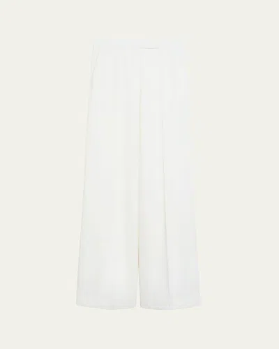 Max Mara Ninfa Long Wide Leg Trousers In White