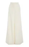 Max Mara Ninfa Long Wool Trousers In White