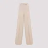 Max Mara High-waisted Wide-leg Trousers With Sharp Pleats In Albino