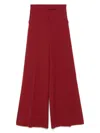 Max Mara Virgin Wool High-waisted Trousers In Red