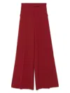 Max Mara Virgin Wool High-waisted Trousers In Red