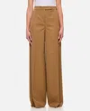 Max Mara Ninfa Gabardine Wool Pants In Beige