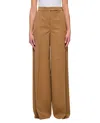 Max Mara Ninfa Gabardine Wool Pants In Brown