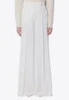 Max Mara Ninfa Long Wide Leg Trousers In White