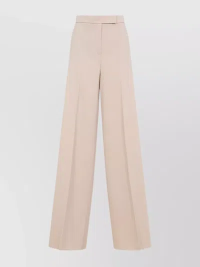 Max Mara Ninfa Wool Wide Leg Trousers In Neutrals