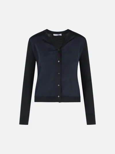 Max Mara Ninfee' Blue Silk And Cashmere Cardigan