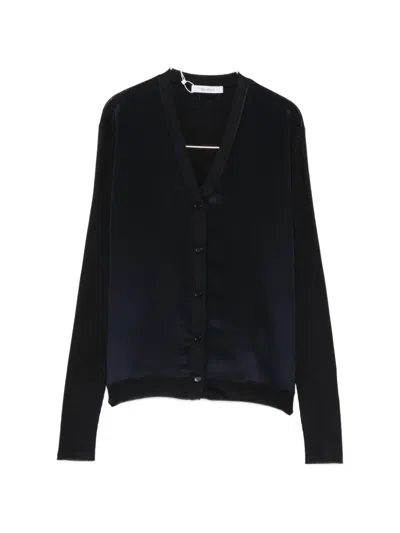 Max Mara Ninfee Silk-blend Cardigan In Black
