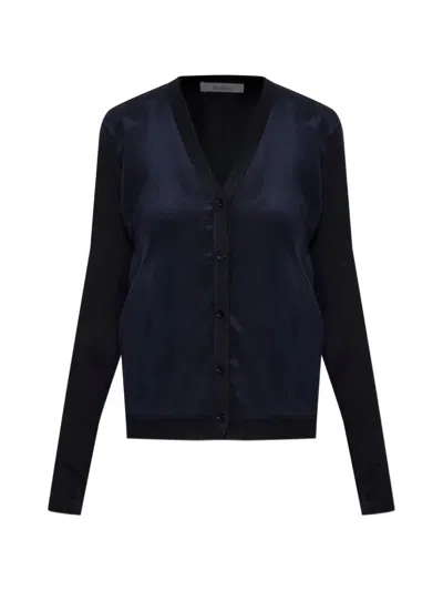 Max Mara Ninfee Silk-blend Cardigan In Blue