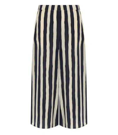 Max Mara Nirvana Blue Pants In Multi
