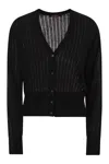 Max Mara Studio Nogara Wool And Silk Cardigan With Sequins In Black