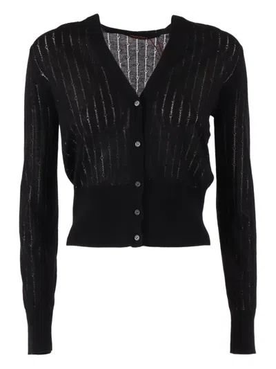 Max Mara Nogara Button Cardigan In Black