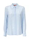 Max Mara Nola Geometric Print Silk Top In Blue