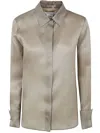 Max Mara Silk Organza Shirt In Green