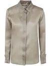 Max Mara Silk Organza Shirt In Green