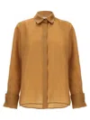 Max Mara 'nola' Sheer Fabric Shirt With Long Sleeves In Neutral