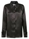 Max Mara Aiello Silk Satin Regular Shirt In Black