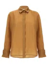 Max Mara 'nola' Sheer Fabric Shirt With Long Sleeves In Neutral