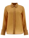 Max Mara 'nola' Sheer Fabric Shirt With Long Sleeves In Beige